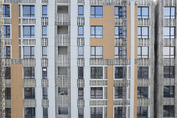 Facade work on a building under construction
