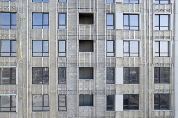Facade work on a building under construction