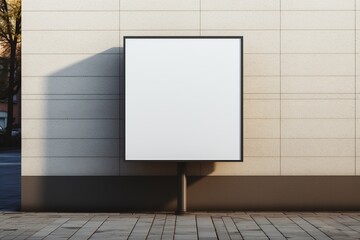 Blank Rectangular Street Sign Mockup Created with Generative AI