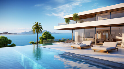 Naklejka premium 3d rendering of modern luxury house