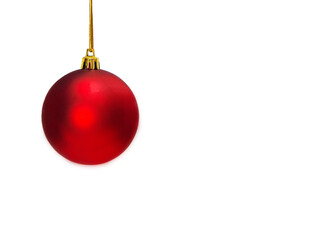 Red Christmas Ball isolated. Christmas card