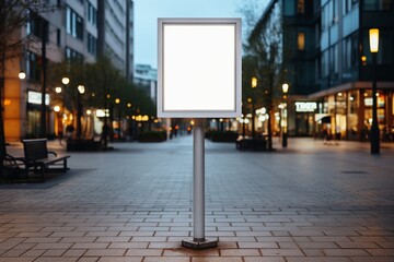 Blank Rectangular Street Sign Mockup Created with Generative AI
