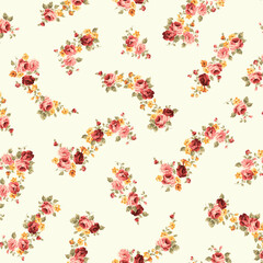 An old-fashioned rose flower pattern perfect for textiles,