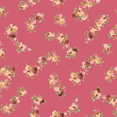 An old-fashioned rose flower pattern perfect for textiles,