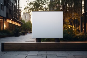 Fototapeta premium Blank Rectangular Street Sign Mockup Created with Generative AI