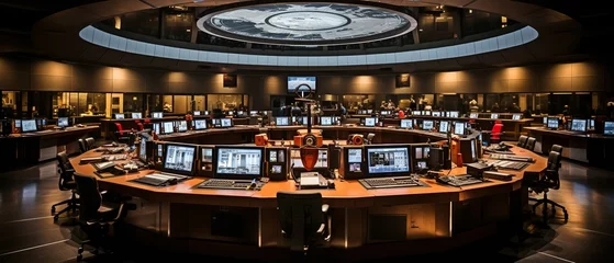 Foto op Plexiglas Space Flight Command's mission control facility, . © tongpatong