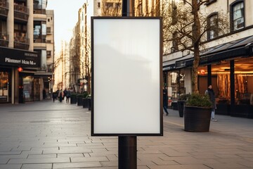 Blank Rectangular Street Sign Mockup Created with Generative AI