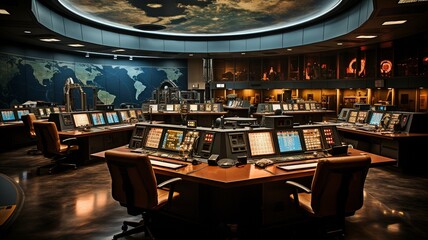 Space Flight Command's mission control facility, . - obrazy, fototapety, plakaty