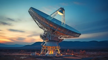 Foto op Aluminium antenna for a satellite. data transmission, a radio telescope, a military radar, an observatory for cosmological research. © tongpatong