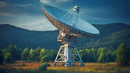 Foto op Canvas antenna for a satellite. data transmission, a radio telescope, a military radar, an observatory for cosmological research. © tongpatong