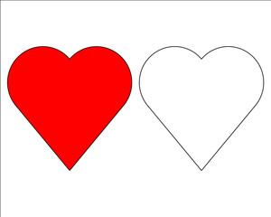 red and white heart symbol, red signifies high love while white represents pure love