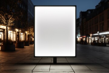 Blank Rectangular Street Sign Mockup Created with Generative AI