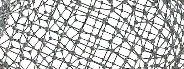 Glass mesh molecular structure cool clear crystal isolated elegant modern 3D rendering abstract background