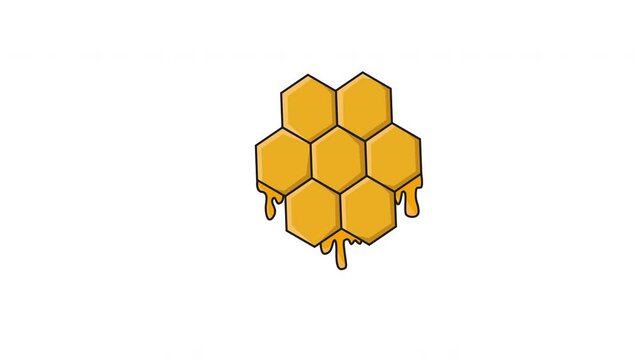 animated video of a moving bee honeycomb