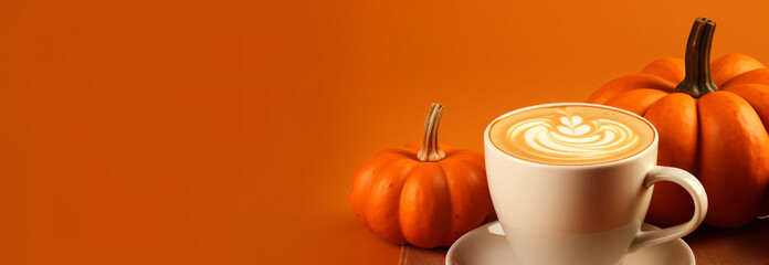 Delicious Latte or Cappuccino with Pumpkin