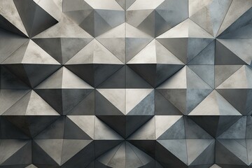 3D wall formed from tiled diamond-shaped blocks with a concrete background. Generative AI