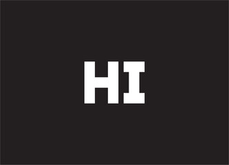 hi letter logo and monogram design