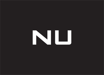 nu letter logo and monogram design