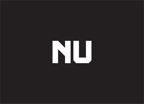 nu letter logo and monogram design