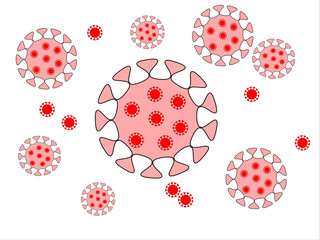 the spreading red corona virus 19 logo