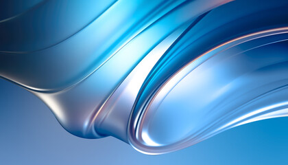 3D  Blue Wavy Shapes - 658879730