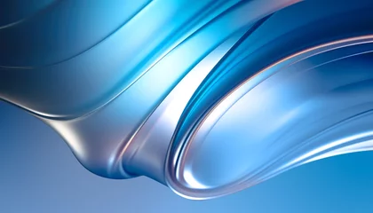 Küchenrückwand glas motiv 3D  Blue Wavy Shapes © BazziBa