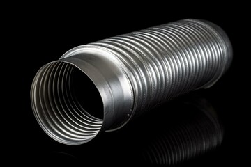 Spiral duct elbow for air conditioning and ventilation in industrial equipment. Generative AI