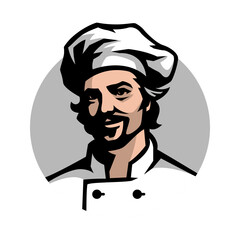 Chef in headdress. Logo, emblem