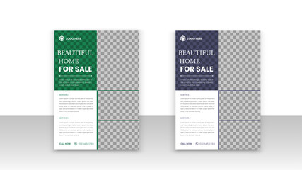Real Estate and Home for sale flyer template design, Leaflets, Flyer Design, Cover Book Design, and A4 Magazine,