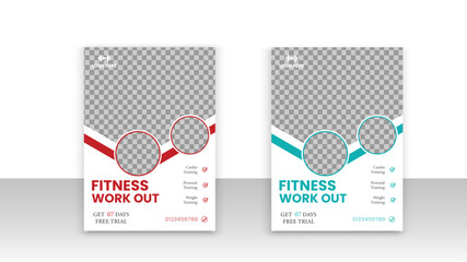 GYM, Fitness Flyer template with grunge shapes. vector, fitness bodybuilding, and gym flyer A4 size template