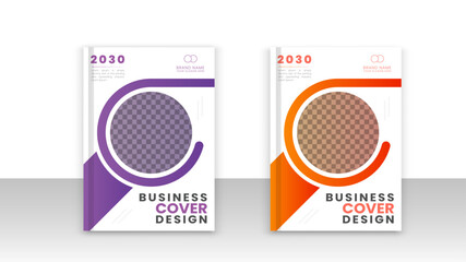 Portfolio geometric design vector set. Abstract blue liquid graphic gradient circle shape on cover book presentation. Minimal brochure layout and modern report business flyers poster