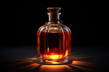 Bottle of premium alcohol, isolated on dark background. Ideal for mock-up design.