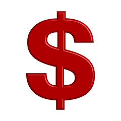 Red dollar icon 3d symbol financial design element