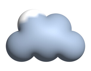 Cloudy weather icon 3d neture blue design for element