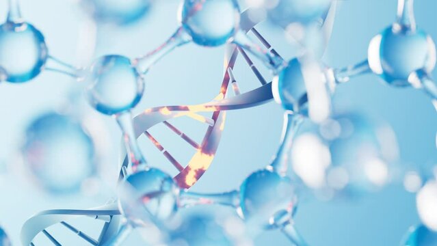 Gene mutation and molecular structure , 3d rendering.