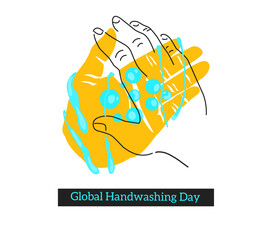 World Handwashing Day. World Handwashing Day in doodle style