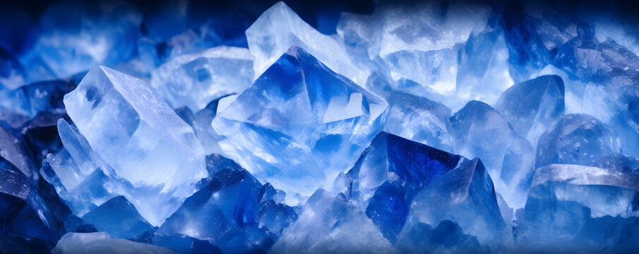 blue salt crystal close-up background