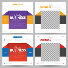 Creative Business Social media post design square size vector layout file template