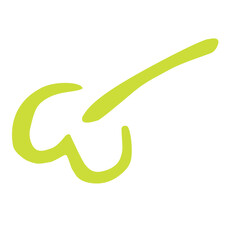 cute green line element