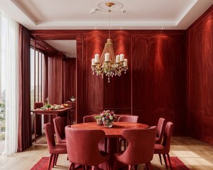 Luxurious Hollywood-Style Dining Room Interior in Las Vegas generative ai