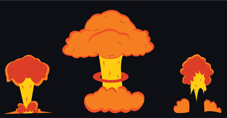explosion vector effect black background boom set © GURUSDKREATIF