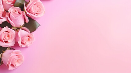 Fototapeta na wymiar Pink roses on a pink background.
