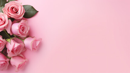 Fototapeta na wymiar Pink roses on a pink background.