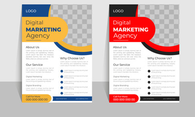 Modern digital vector business flyer template, different colors a4 flyer template, modern business flyer template, 
abstract business flyer and creative design, IT company flyer and editable vector 