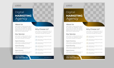 Creative digital vector marketing agency flyer design template, cover modern layout, annual report, poster, 
flyer in A4 with colorful business proposal, promotion, advertise, publication, cover page.
