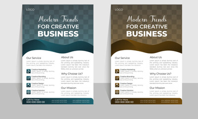 Modern digital vector business flyer template, different colors a4 flyer template, modern business flyer template, 
abstract business flyer and creative design, IT company flyer and editable vector 