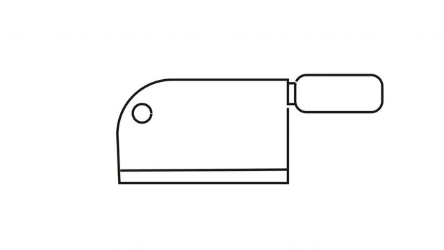 animated video of a sketch forming a knife