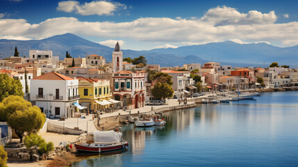 Fototapeta na wymiar Port in Aegina Island.