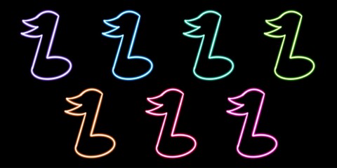 set notes, sounds music glowing desktop icon, neon sticker, neon notes, sounds music figure, glowing figure, neon geometrical figures 