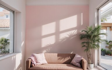 Villa in the Sun: A Glimpse of an Urban Florida Sunroom Interior generative ai - Powered by Adobe